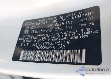 2013 Hyundai Genesis 3.8 из США, поврежденный, VIN KMHGC4DD0DU251198